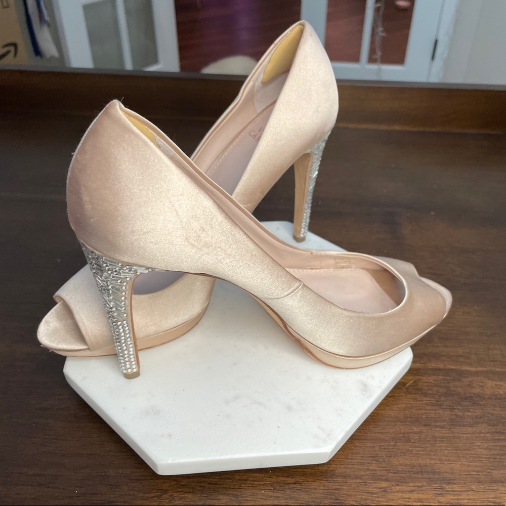 Vince Camuto rhinestone blush pink stilettos